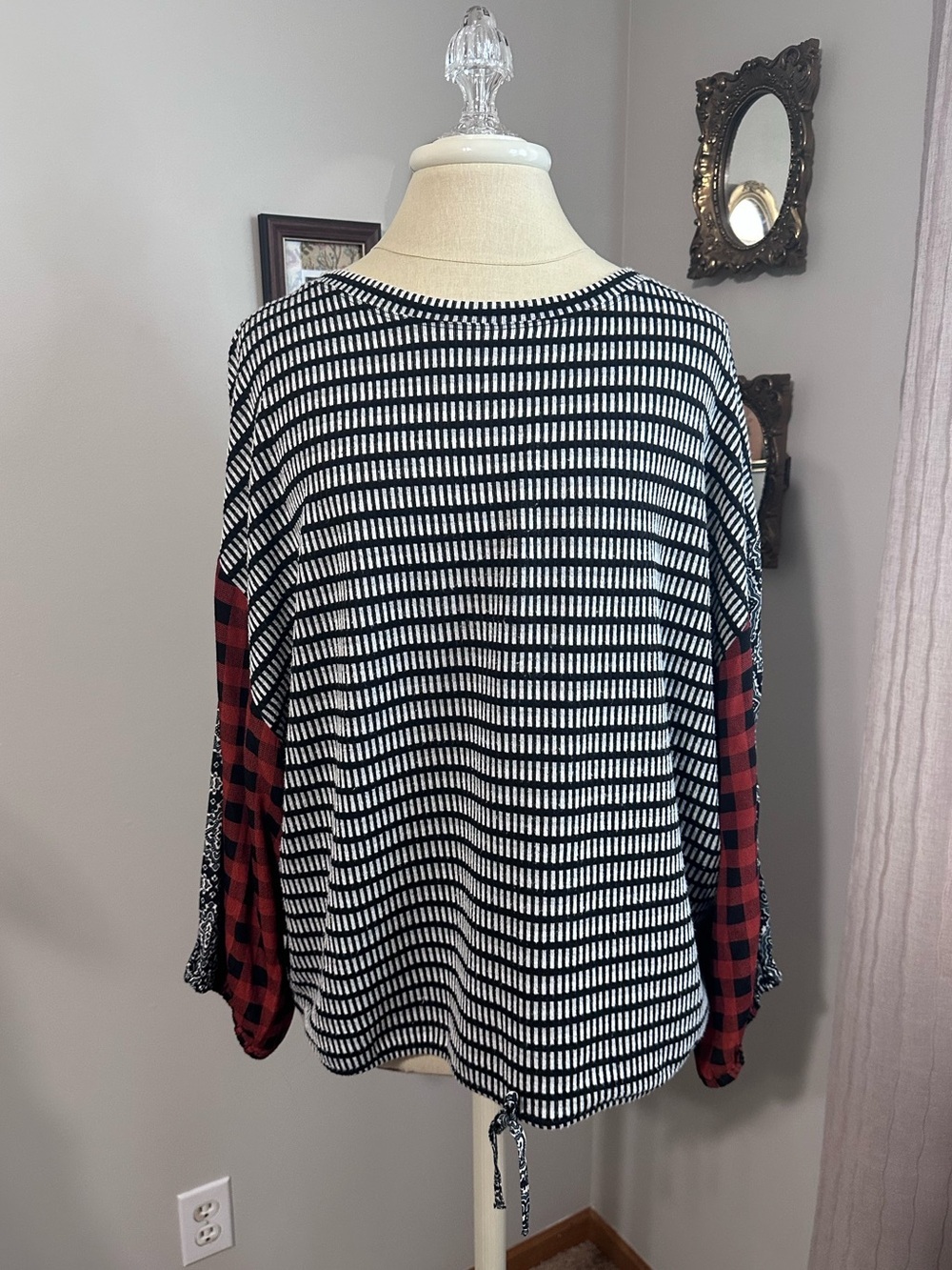 John Mark Mixed Print Pullover Blouse
